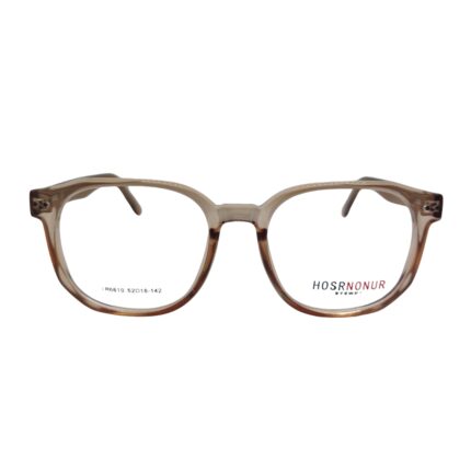 Transparent Beige Rectangular Eyeglass Frame